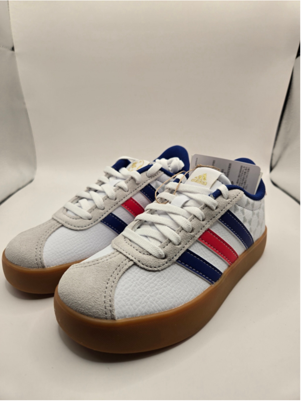 Kids Adidas VL Court 3.0 Sneakers Size 12 Toddler White Blue Red